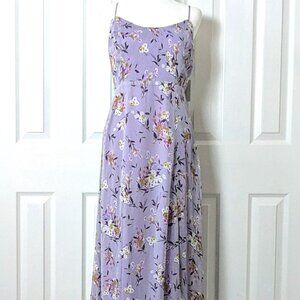*NEW* FATE Women's Flowy Chiffon Maxi Dress  Size XL  Lavender Floral Print